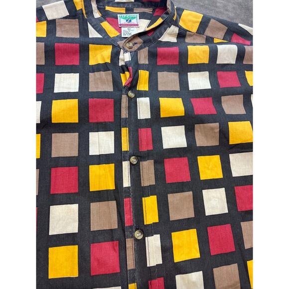Zip Code 1992 Shirt Mens Large Multi colored disco Button Front Long Sleeve - Picture 3 of 6